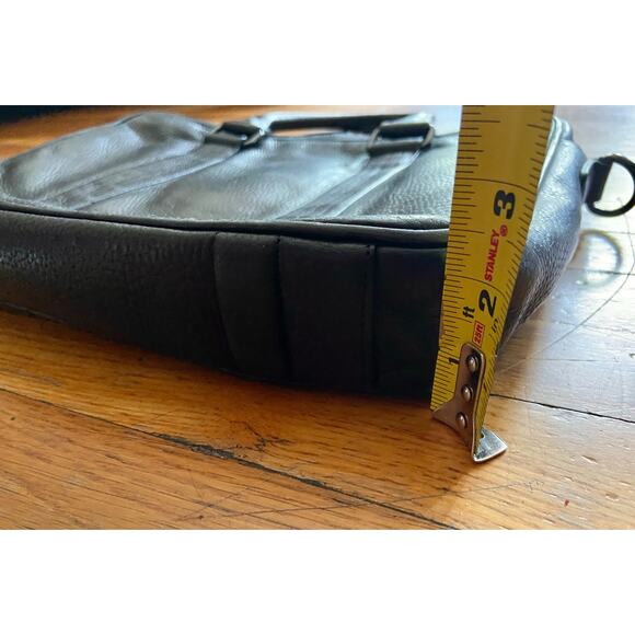 HUGO BOSS Slim Black Pebbled Leather Attache/Laptop Bag - Picture 10 of 11